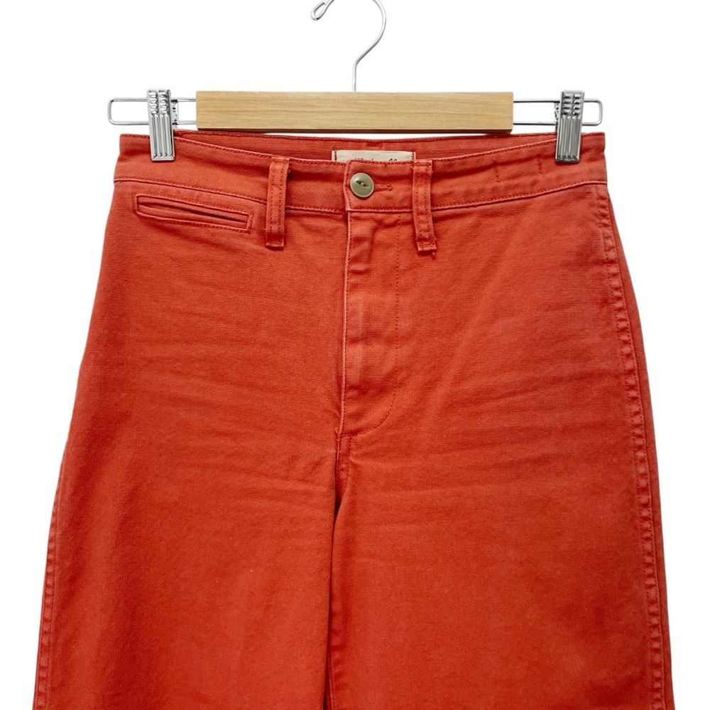 Madewell Slim Emmett Wide Leg Crop Pants Warm Nutmeg Rust Cotton Size 24 | 00 - Picture 5 of 12